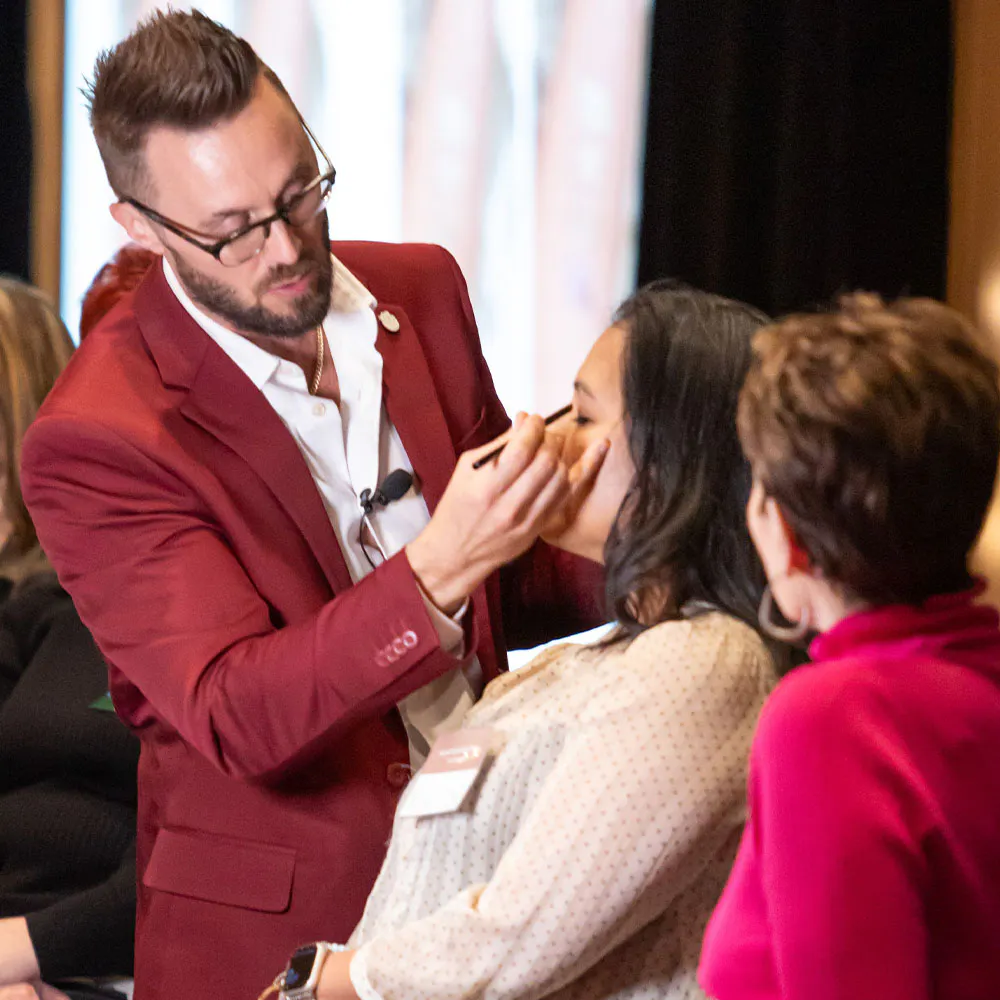 LimeLife Product Education Direction Jacob teaching how to apply makeup