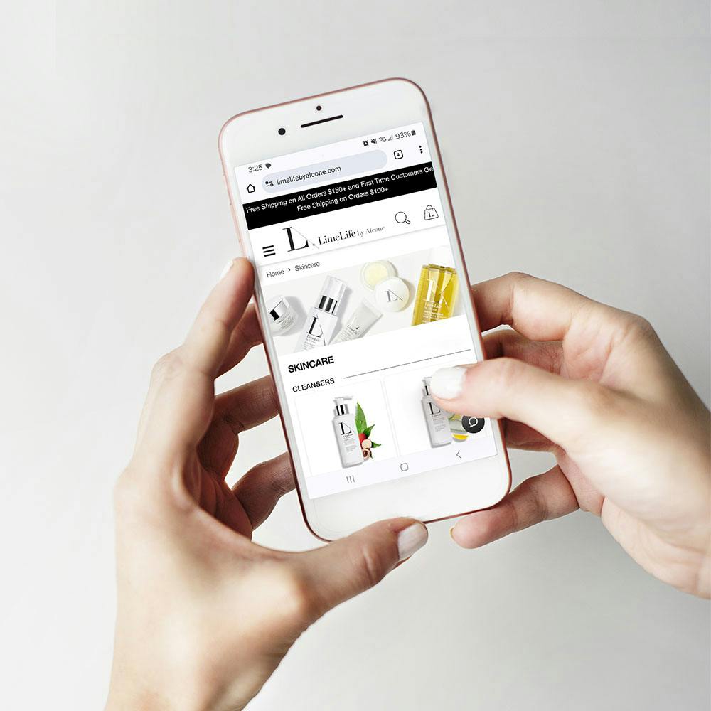 LimeLife website on a phone