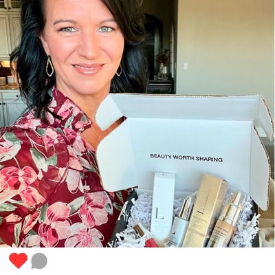 A woman with LimeLife's AMAZEBOX